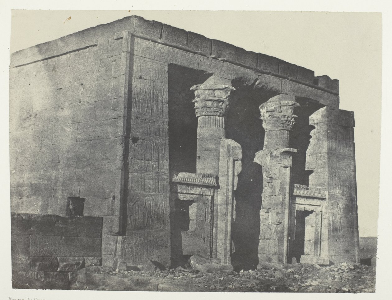 Temple De Dakkeh, Naos; Nubien, plade 95 fra albummet "Egypte, Nubie, Palestine et Syrie" (1852) af Maxime Du Camp
