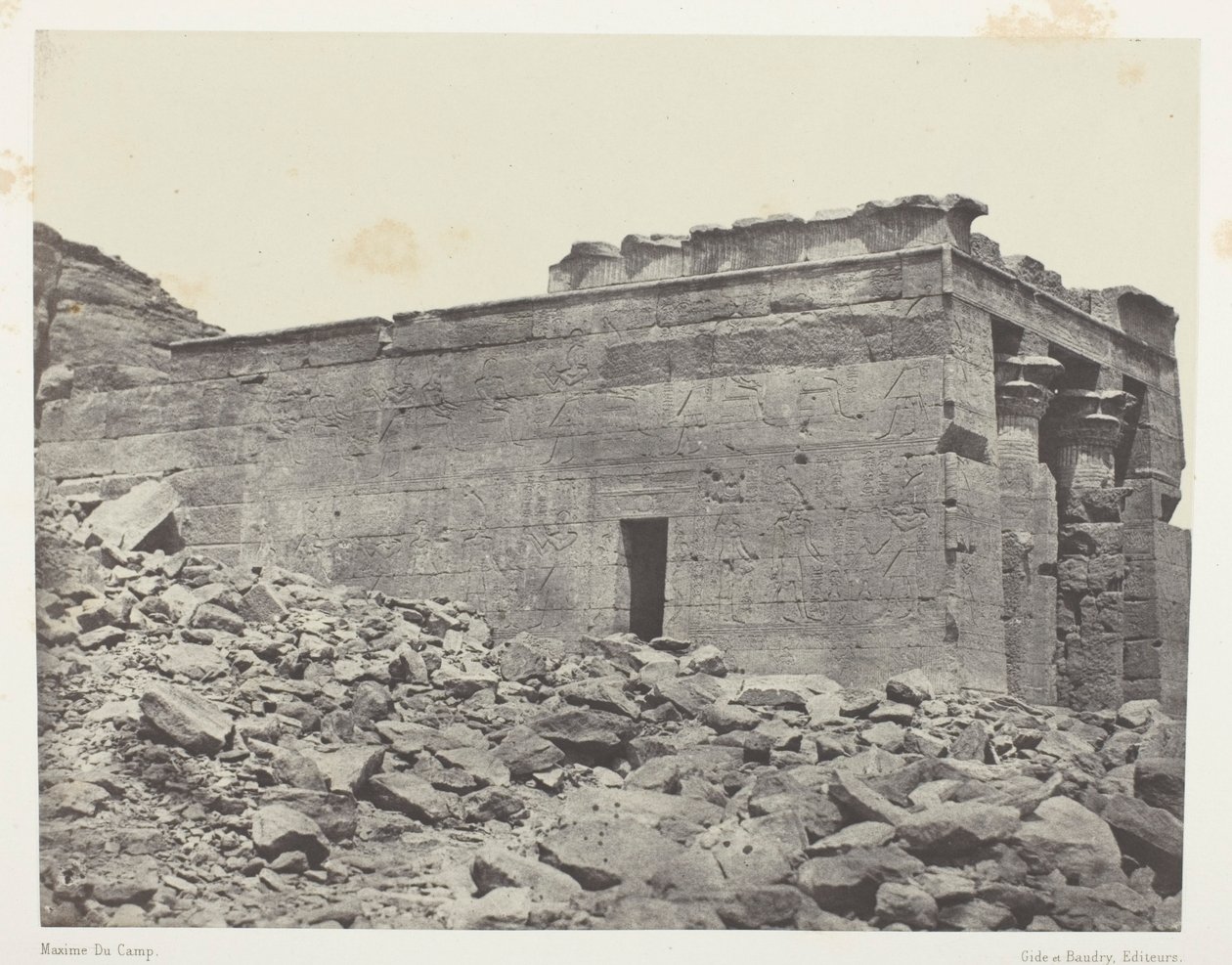 Temple De Dandour (Ancienne Tantour), Dédié à La Triade Osiris-Isis-Horus; Nubie, plade 93 fra albummet "Egypte, Nubie, Palestine et Syrie" (1852) af Maxime Du Camp
