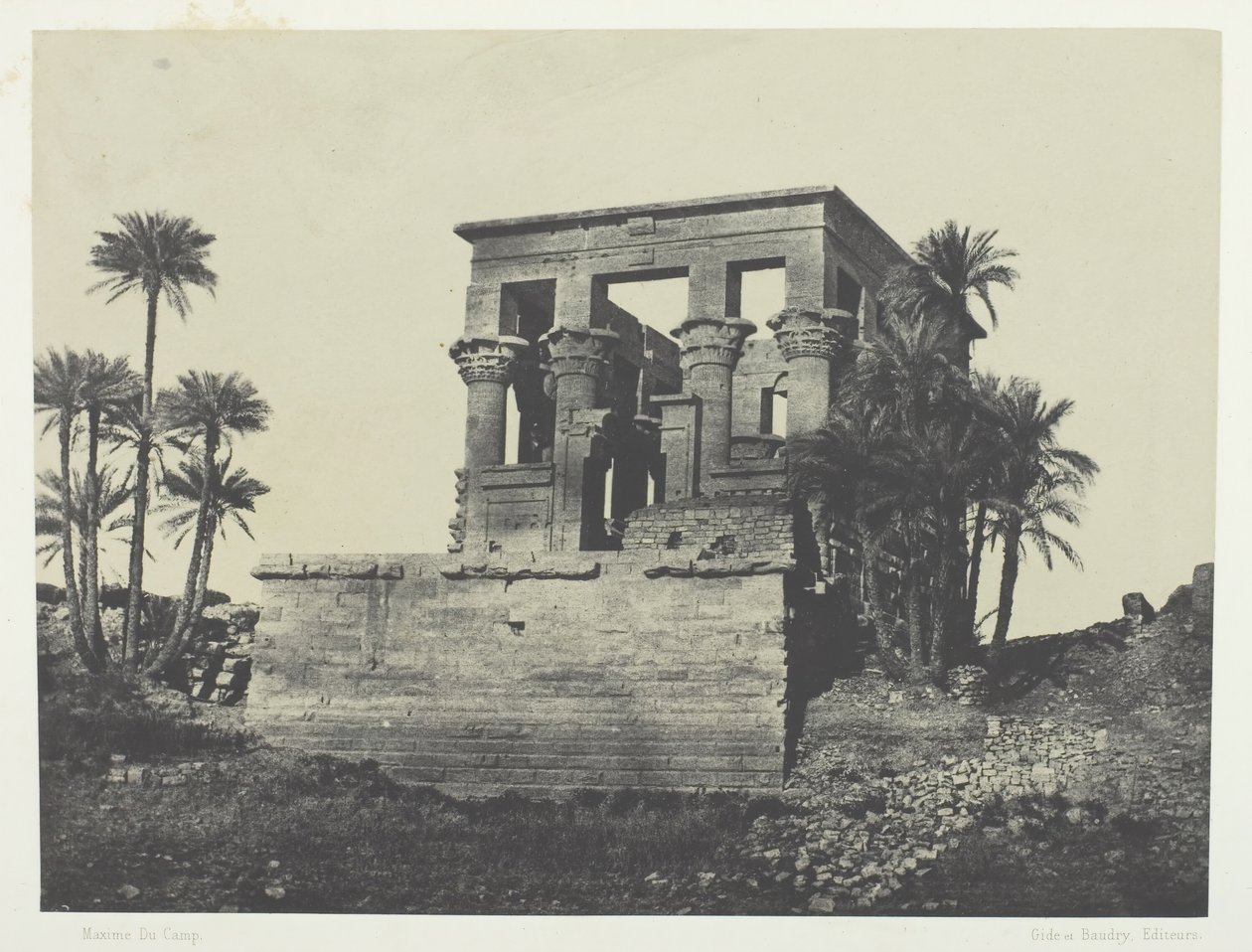 Temple Hypêthre, Philoe, Nubie, 184951, trykt 1852. af Maxime Du Camp