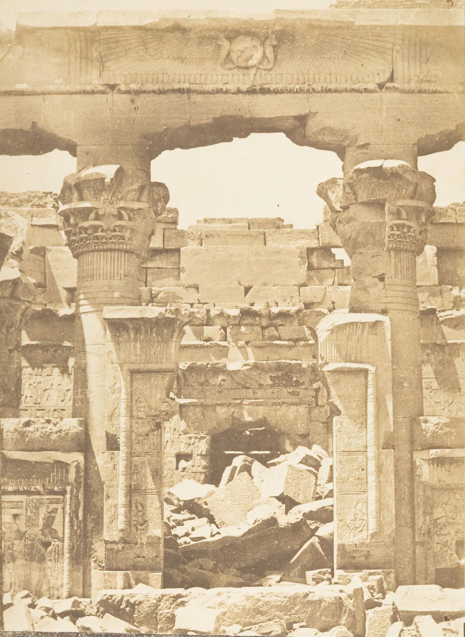 Kalabcheh-templet - Mellem mediale søjle af Pronaos, 8. april 1850. af Maxime Du Camp