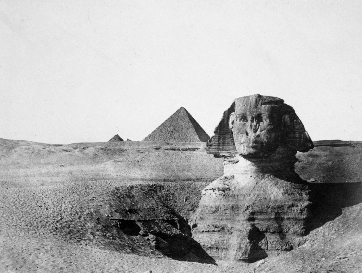 Den store sfinks og pyramiderne i Giza, Egypten, 1852 af Maxime Du Camp