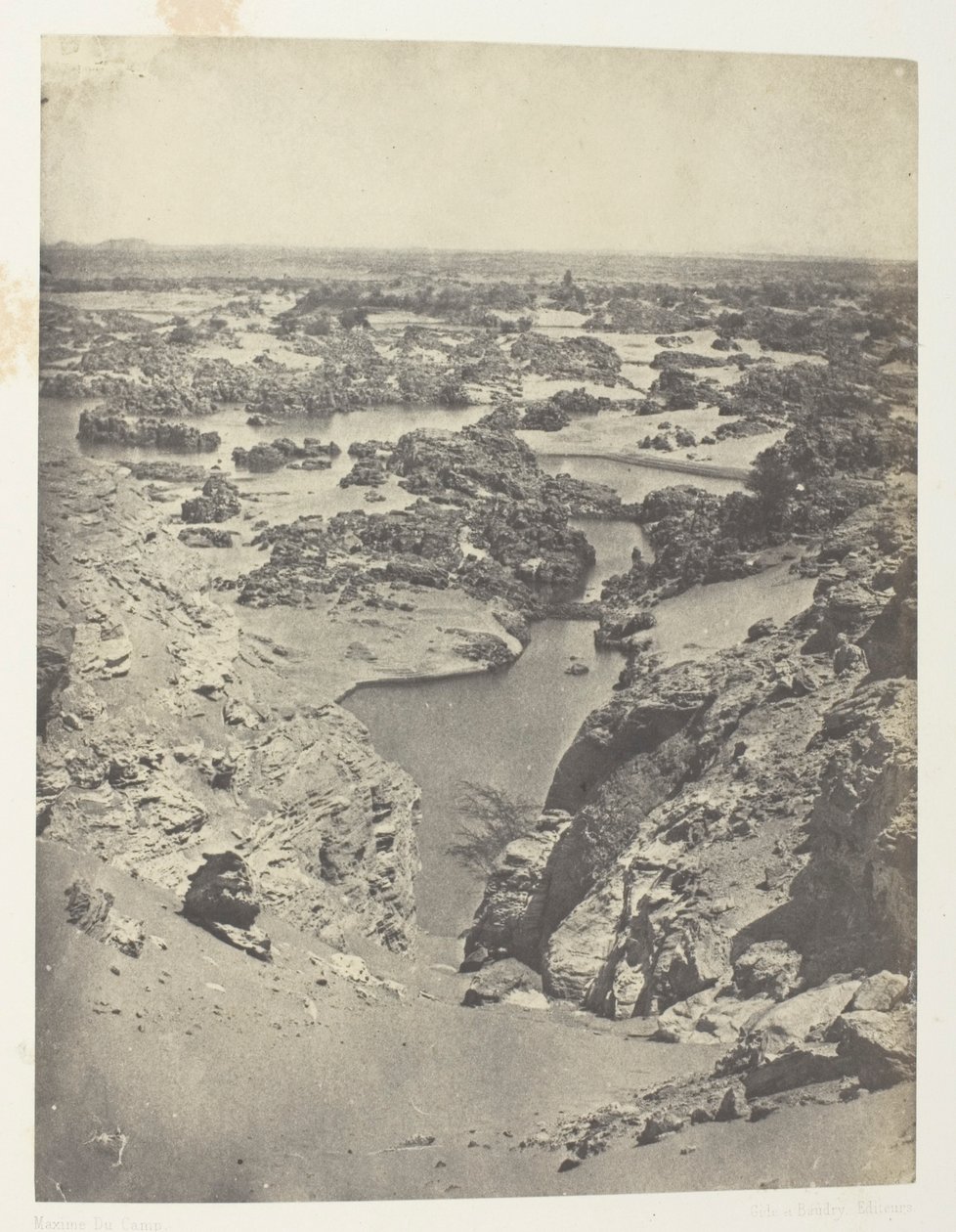 Vue Cavalière De La Seconde Cataracte; Nubie, plade 111 fra albummet "Egypte, Nubie, Palestine et Syrie" (1852) af Maxime Du Camp