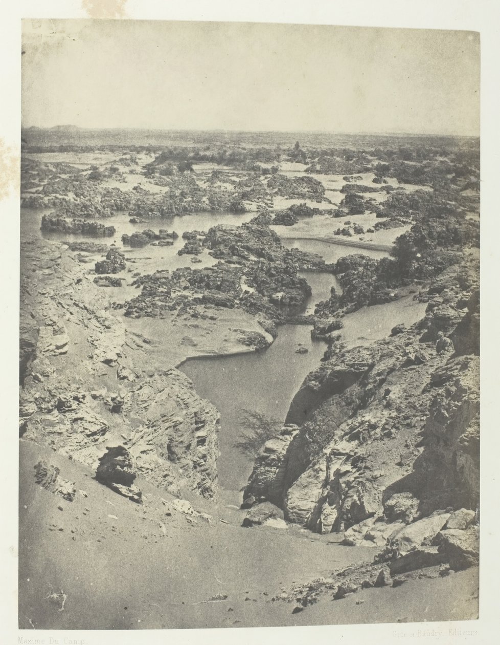 Cavalier View of the Second Cataract, Nubia, 184951, trykt 1852. af Maxime Du Camp