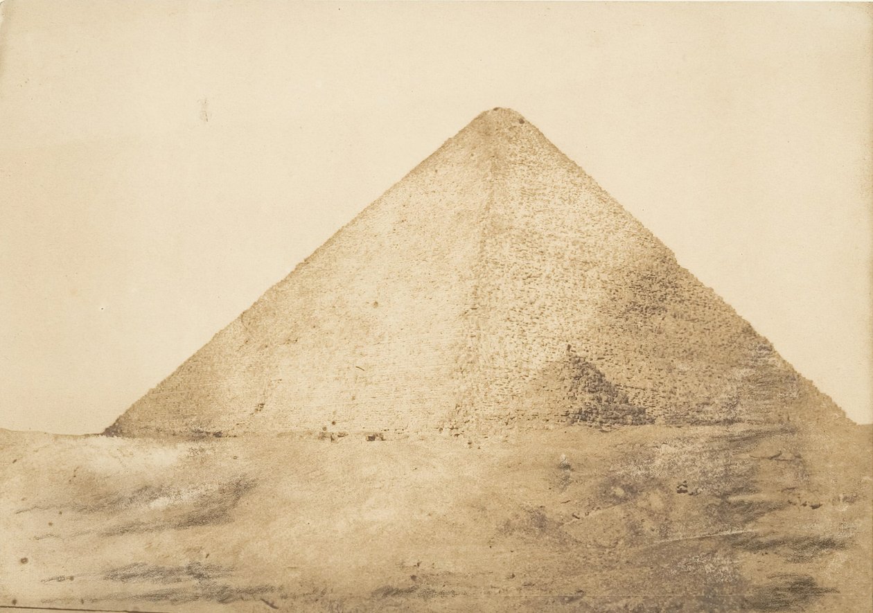 Udsigt over den store Cheops-pyramide taget fra S.E.-vinkel, december 1849. af Maxime Du Camp
