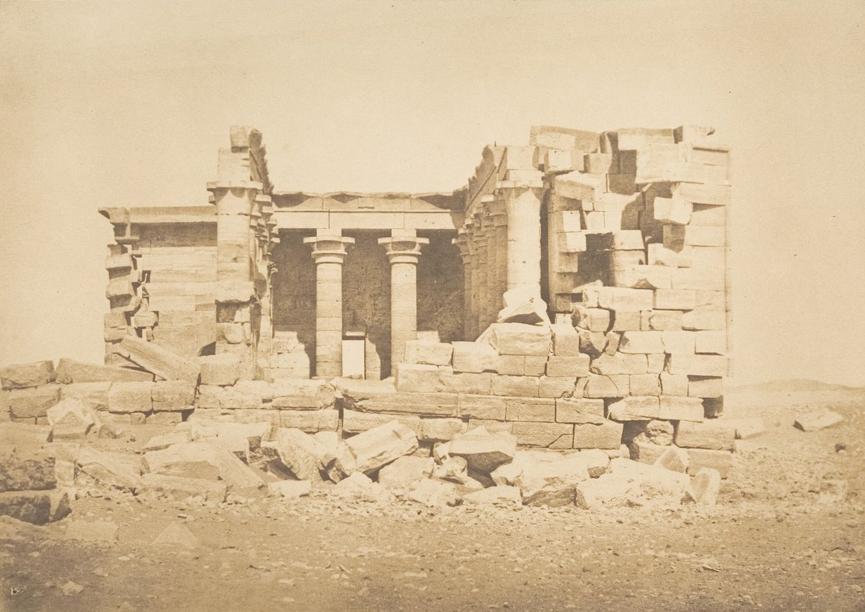 Udsigt til templet i Maharakka Hiera-Sycaminos, 5. april 1850. af Maxime Du Camp