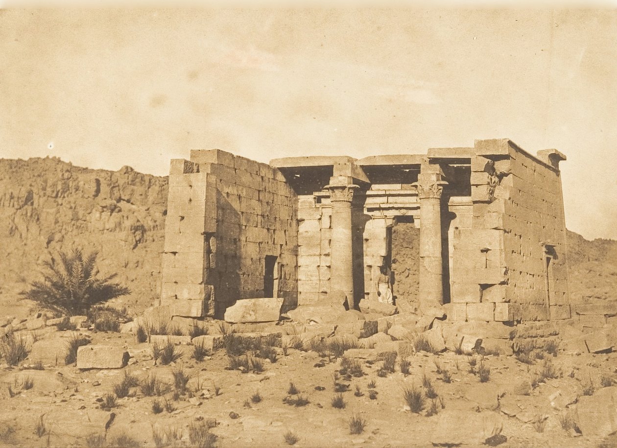 Udsigt over templet i Tafah Taphis, 9. april 1850. af Maxime Du Camp