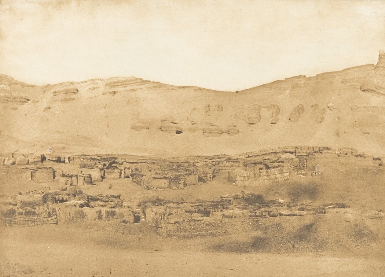 Udsigt over landsbyen Garara, 1850. af Maxime Du Camp
