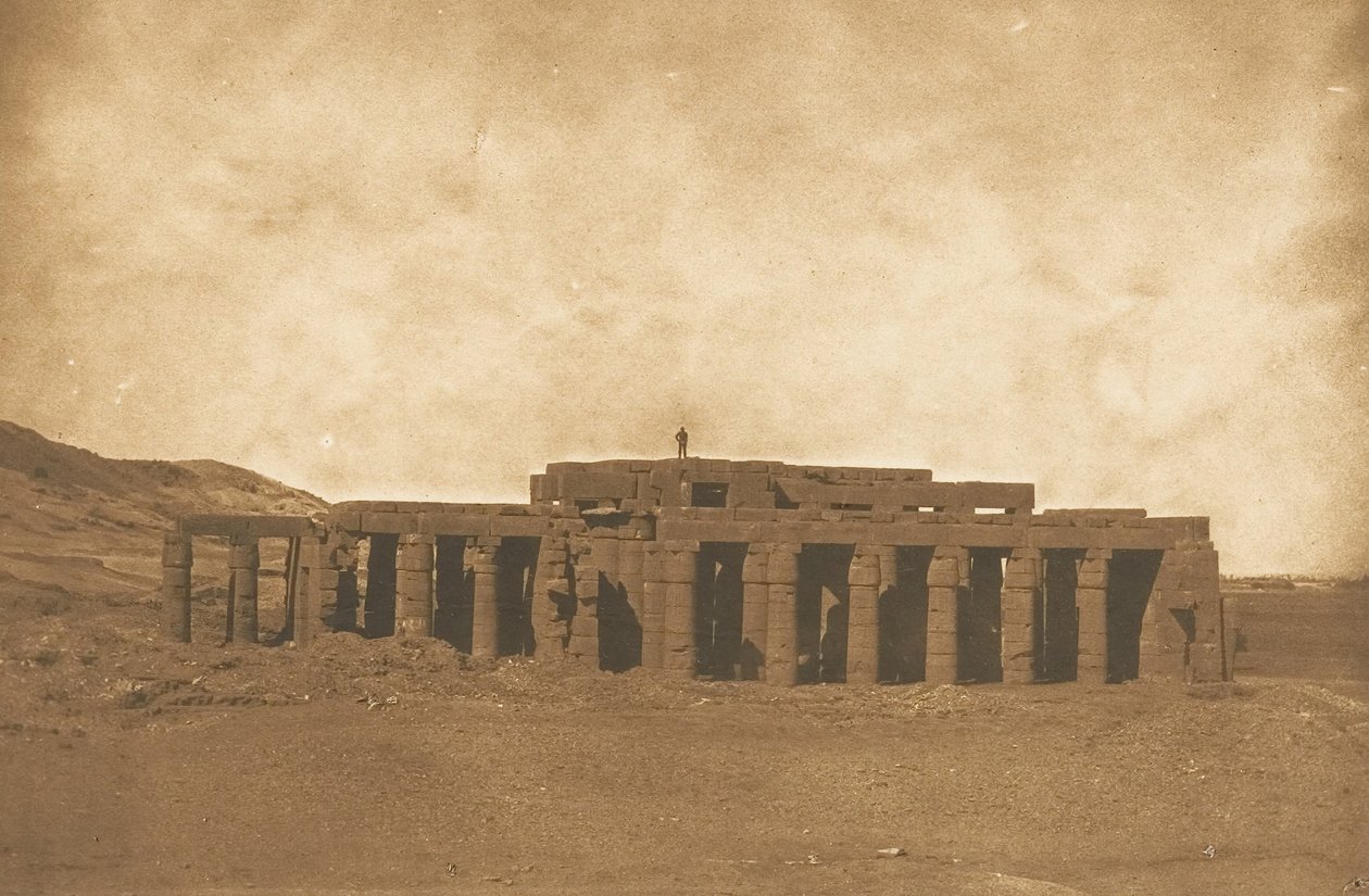 Generel udsigt over ruinerne af Rhamesseum, ved Thebes Osymandian Tomb, 1849-50. af Maxime Du Camp