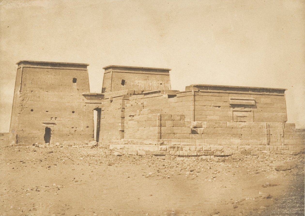 Generelt billede af Dakkeh Pselcis-templet, taget fra nord, 5. april 1850. af Maxime Du Camp