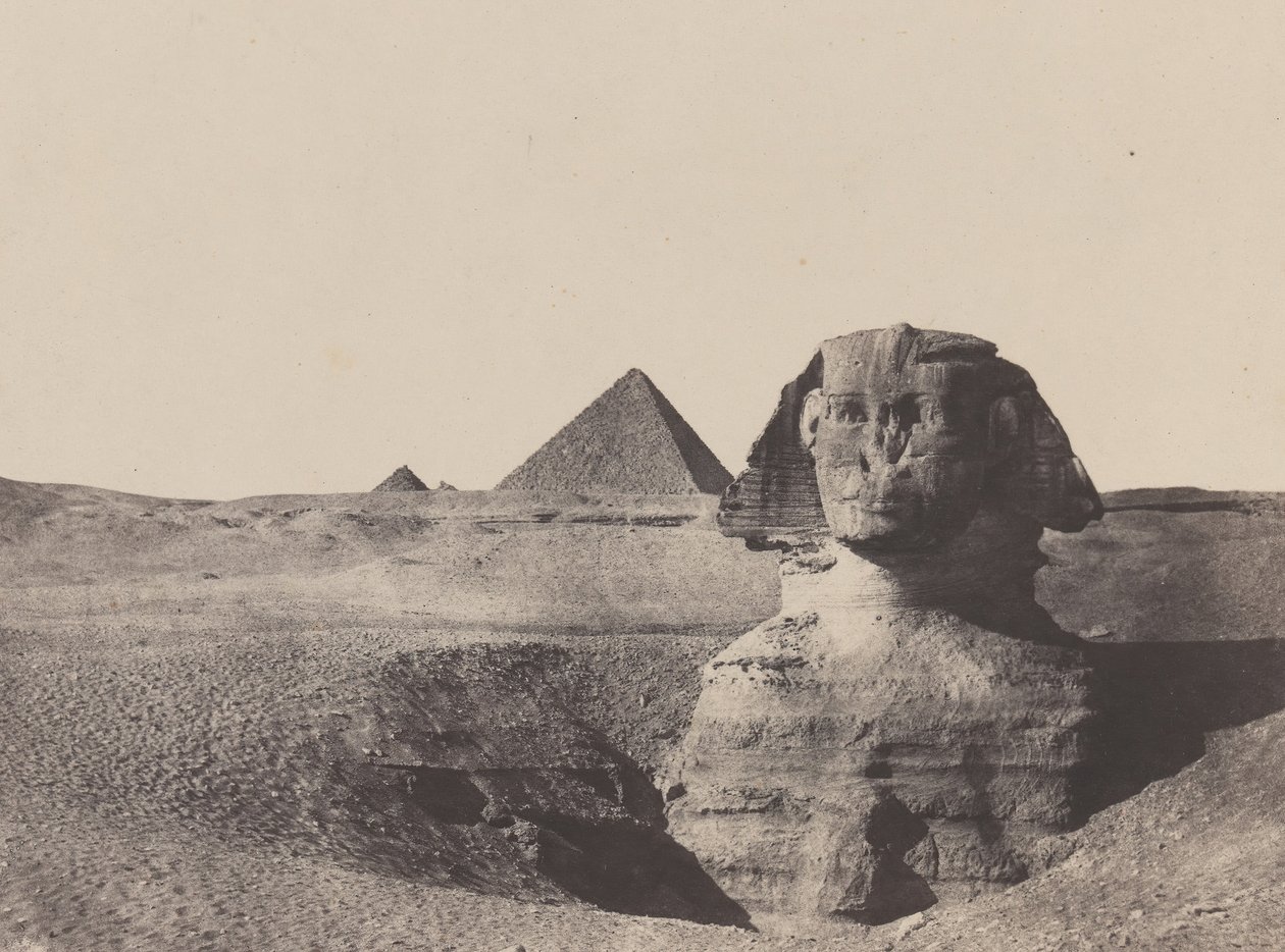 Mellem Egypten, Sfinxen, december 1849, trykt 1852. af Maxime Du Camp