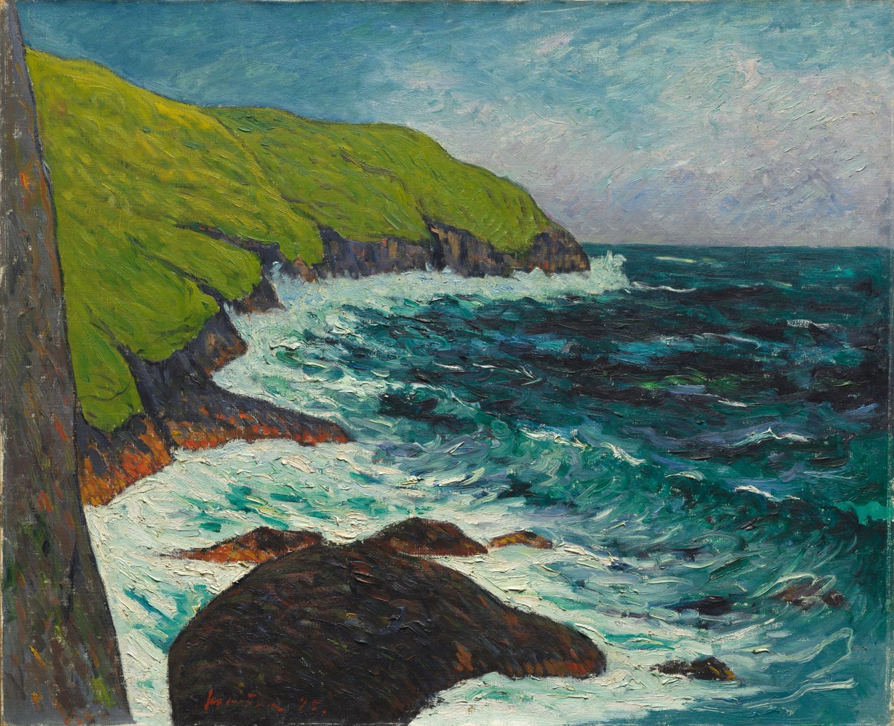Klipperne ved Beg-ar-Fry, Saint-Jean-du-Doigt, 1895. af Maxime Emile Louis Maufra