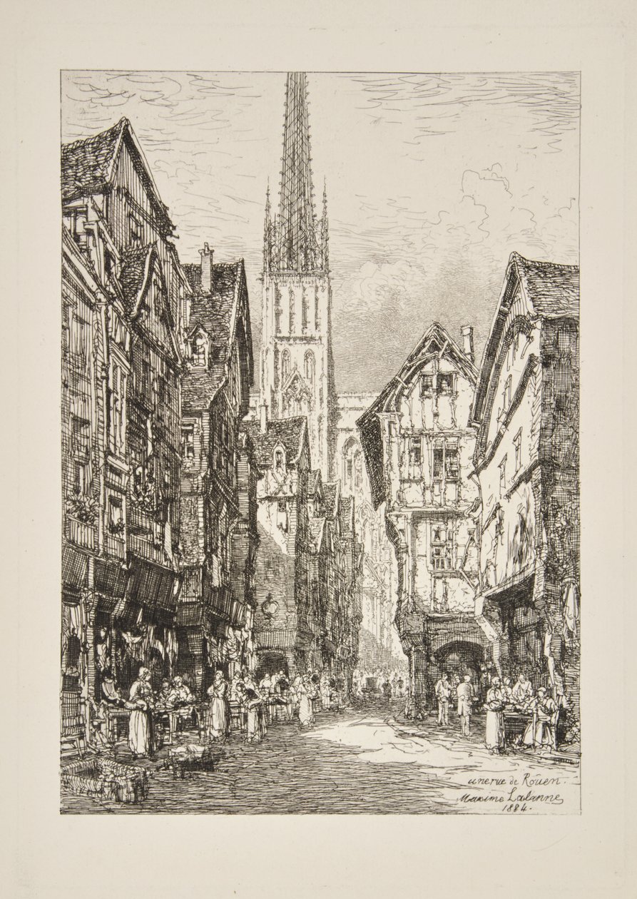 En gade i Rouen af Maxime Lalanne