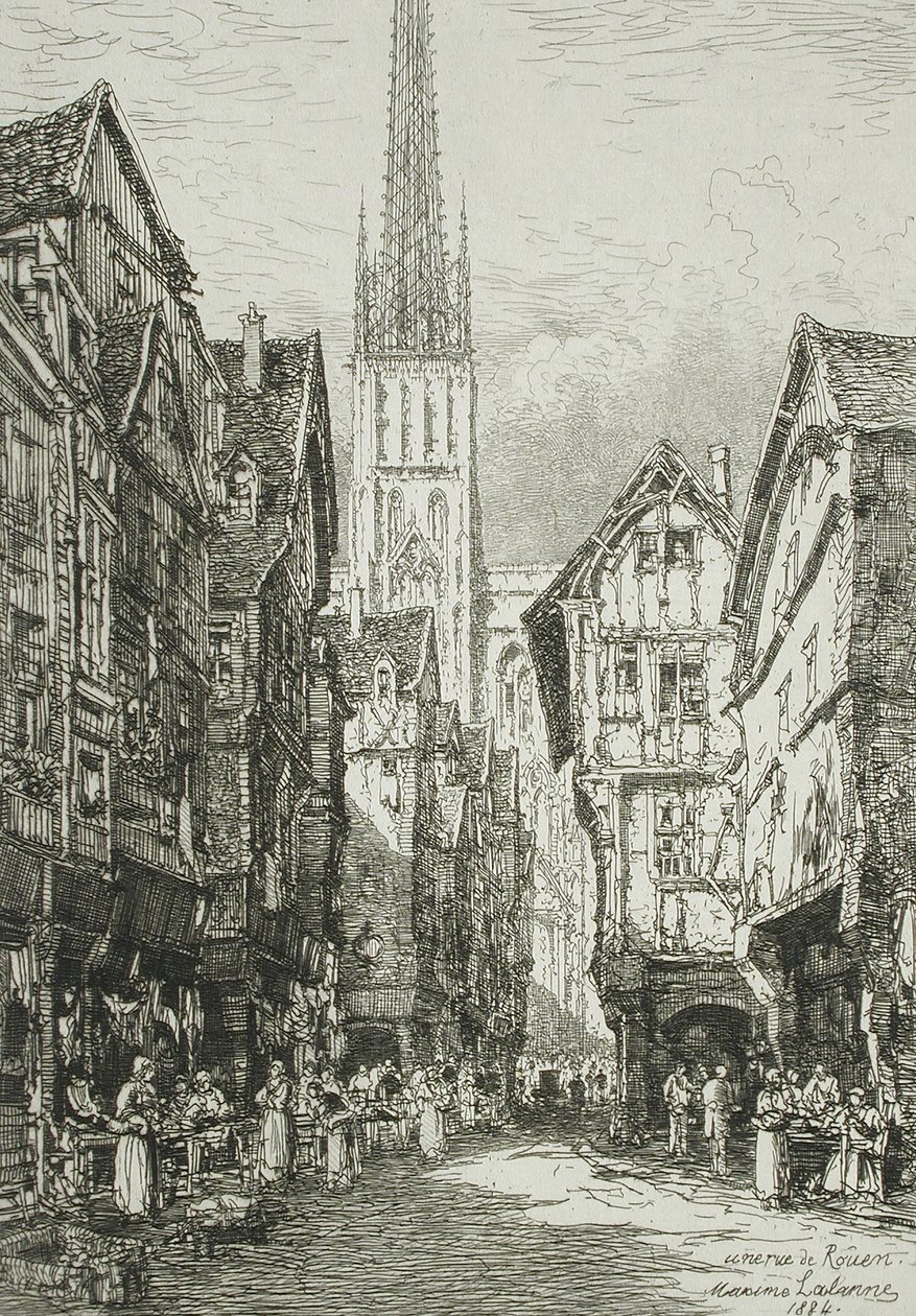 En gade i Rouen af Maxime Lalanne
