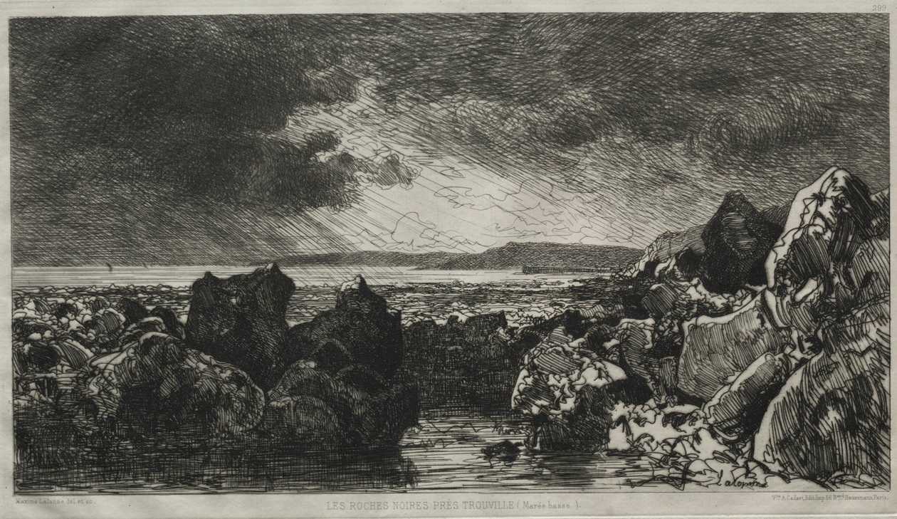 Black Rocks nær Trouville (lavvande) af Maxime Lalanne