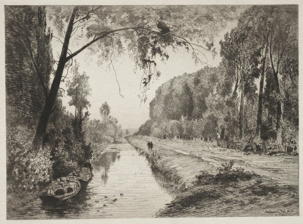 Kanal ved Pont Sainte-Maxence af Maxime Lalanne
