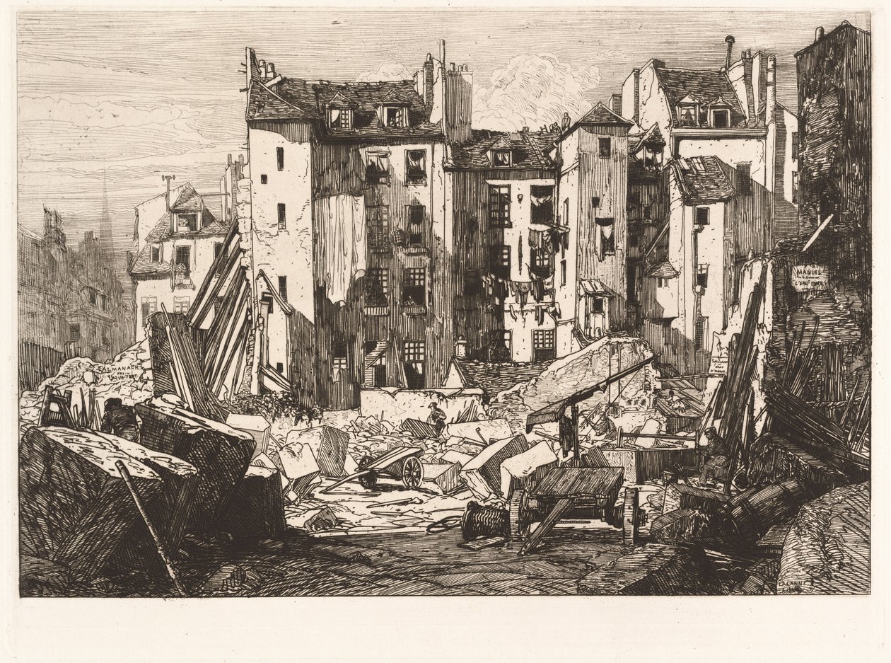 Nedrivning til åbningen af ​​rue des Ecoles af Maxime Lalanne
