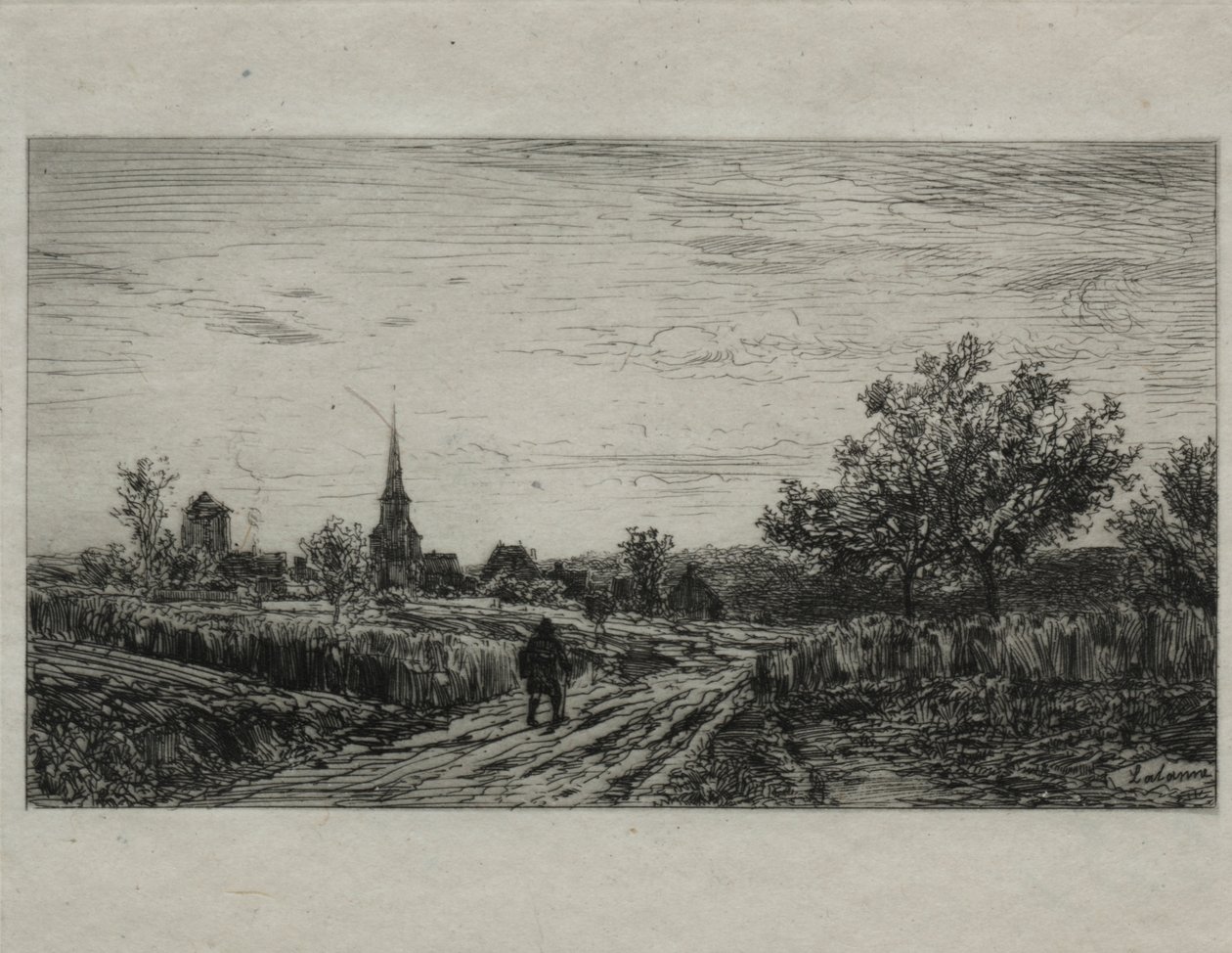 Landskab, Aften (Returning Home) af Maxime Lalanne