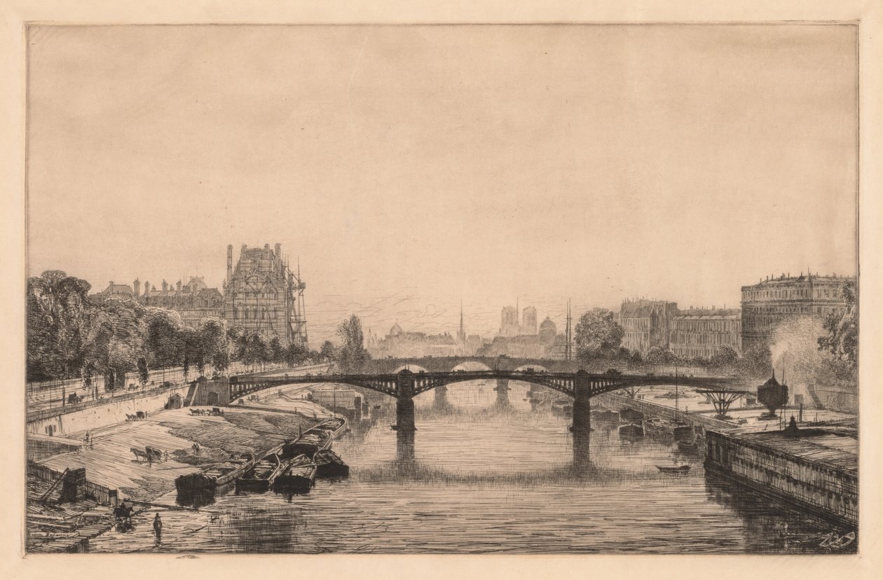 Paris, Udsigt fra Concorde-broen, 1866. af Maxime Lalanne