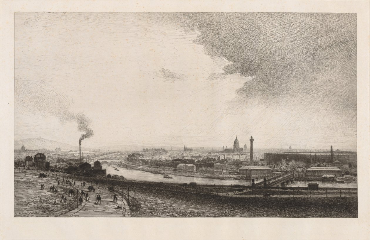Paris i 1867, Udsigt fra Trocadero, 1867. af Maxime Lalanne