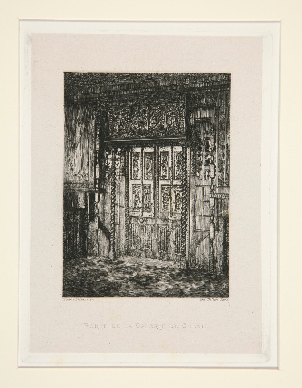 Porte de la galerie de ch?ne (Egegalleriets dør), pl. 8 fra suiten Chez Victor Hugo (Victor Hugo af Maxime Lalanne