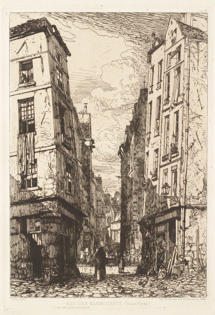 Rue des Marmousets, det gamle Paris af Maxime Lalanne