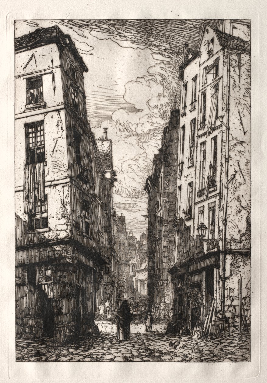 Rue des Marmousets (det gamle Paris) af Maxime Lalanne