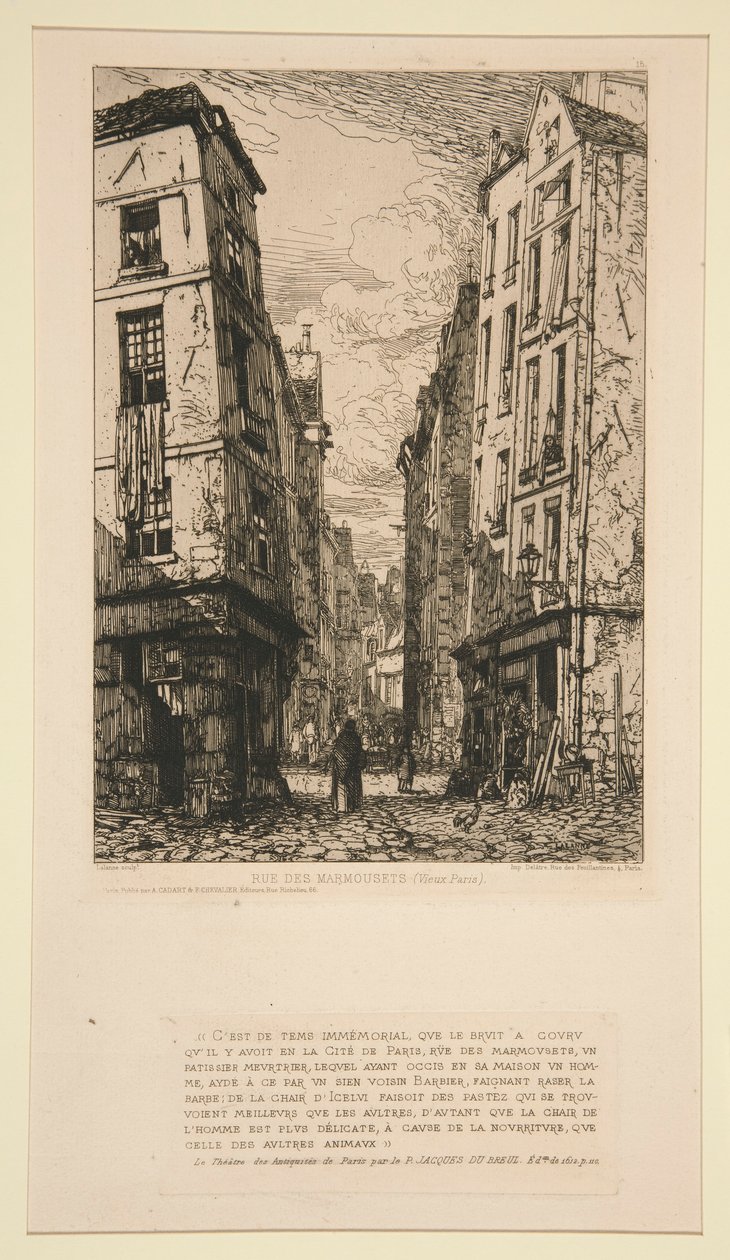 Rue des Marmousets (det gamle Paris) af Maxime Lalanne