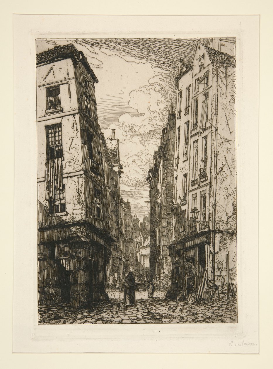 Rue des Marmousets (det gamle Paris) af Maxime Lalanne