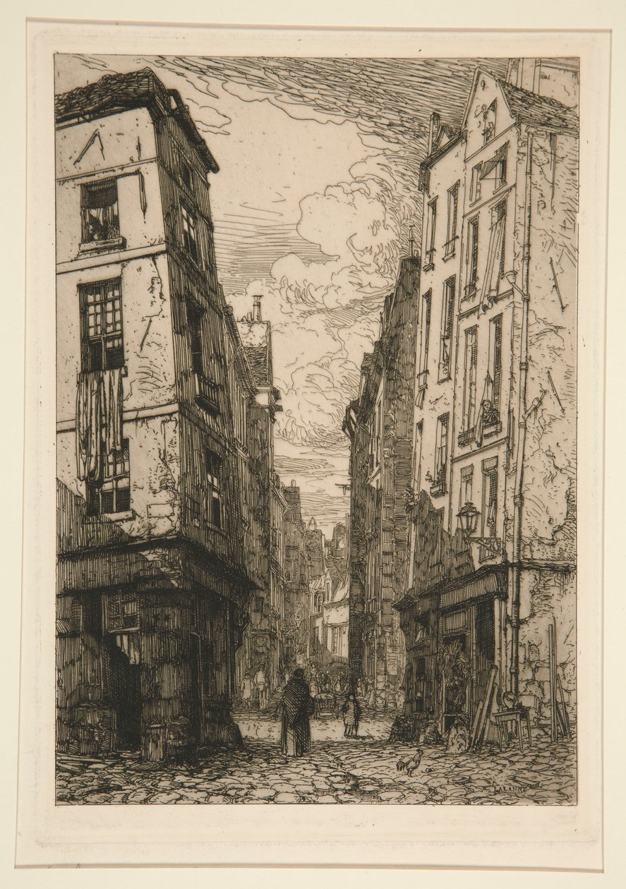 Rue des Marmousets (det gamle Paris) af Maxime Lalanne