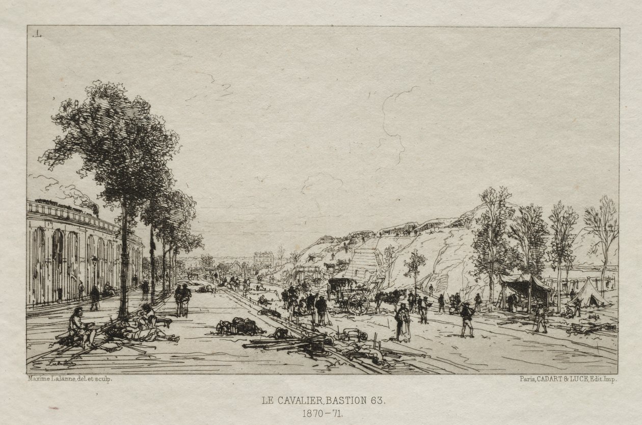 Kunstneriske minder om belejringen af ​​Paris: Le Cavalie (Bastion 63) af Maxime Lalanne
