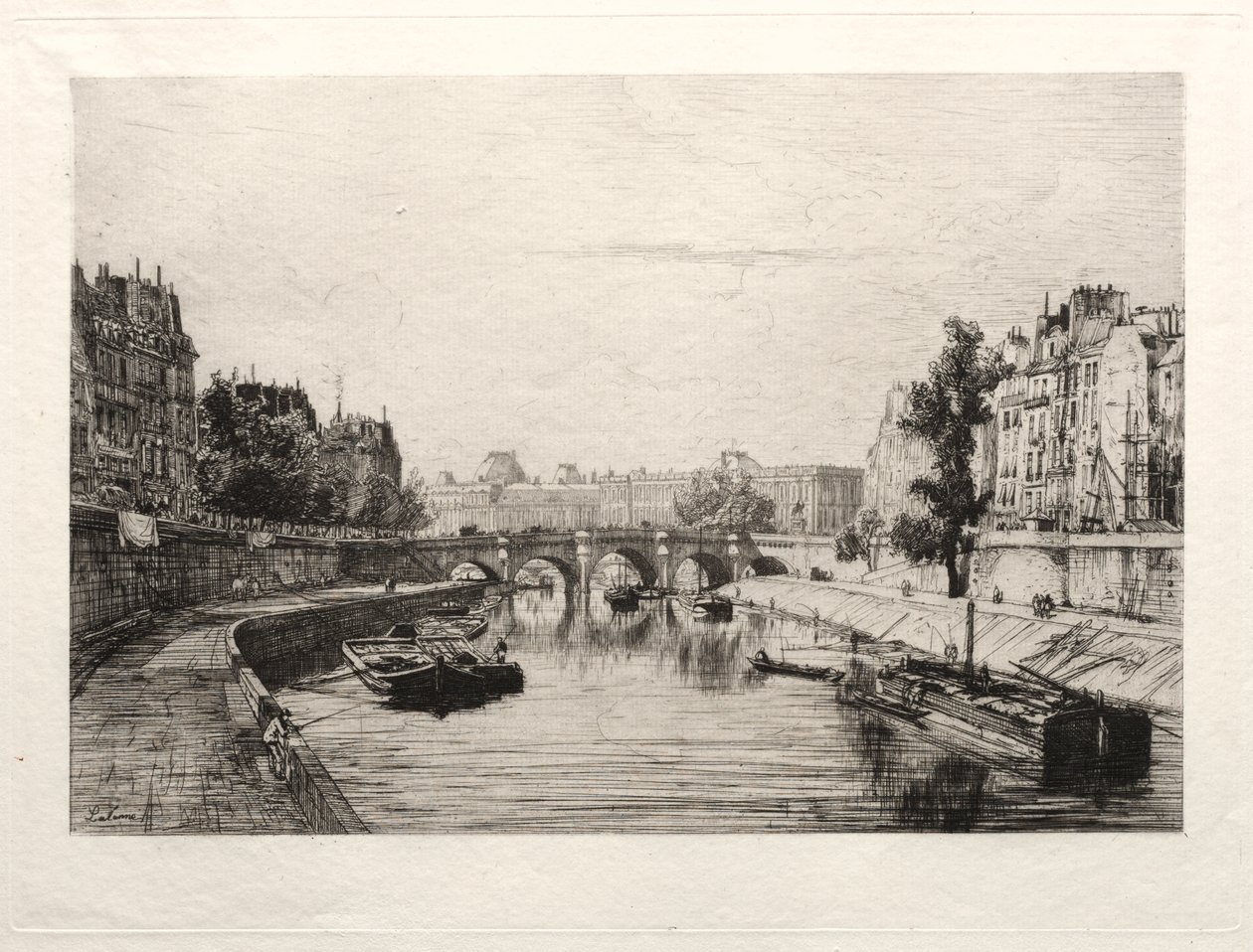 Udsigt fra Pont St. Michel af Maxime Lalanne