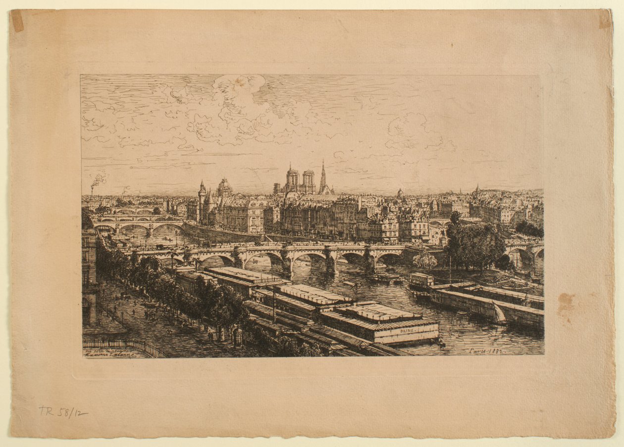 Udsigt over Paris fra Louvre af Maxime Lalanne