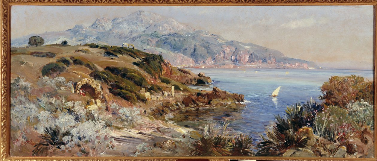 Tipaza Bay i Algeriet Maleri af Maxime Noire (1861-1927) Obligatorisk omtale: Samlingsfondens hilsener fra Provence, Marseille af Maxime Noire