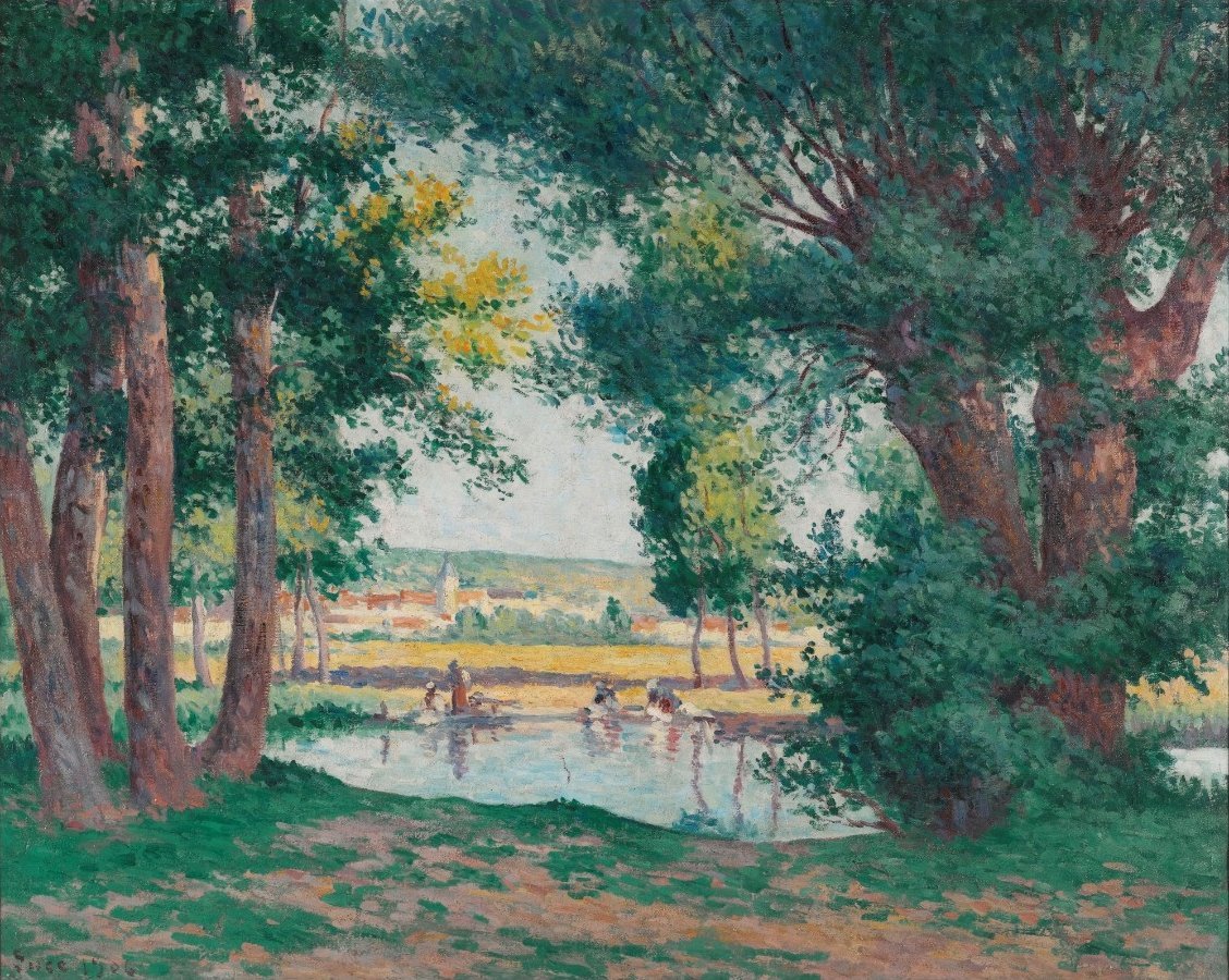 Bessy-Sur-Cure, Lavandieres ved havnefronten af Maximilien Luce