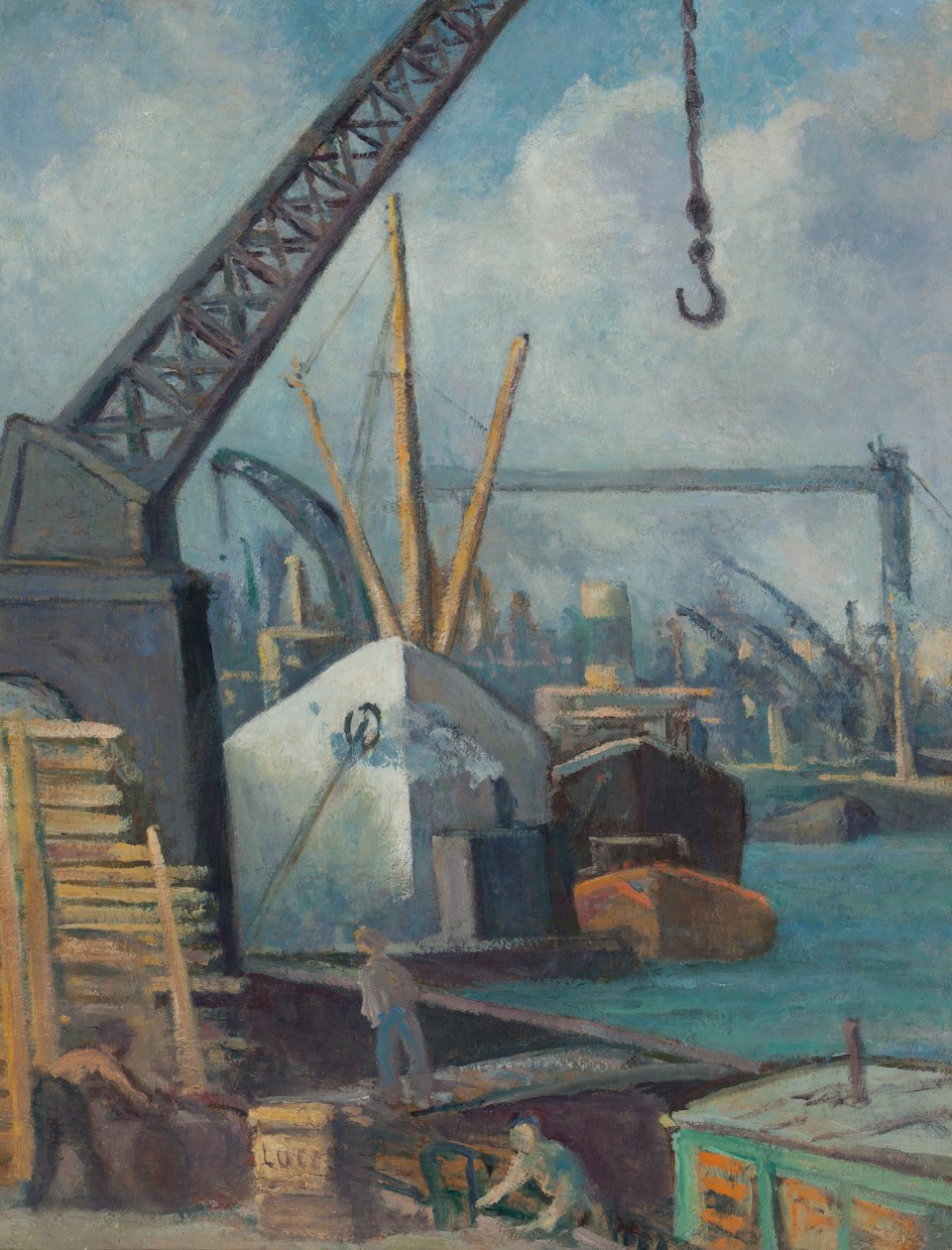 Havnen i Rouen af Maximilien Luce