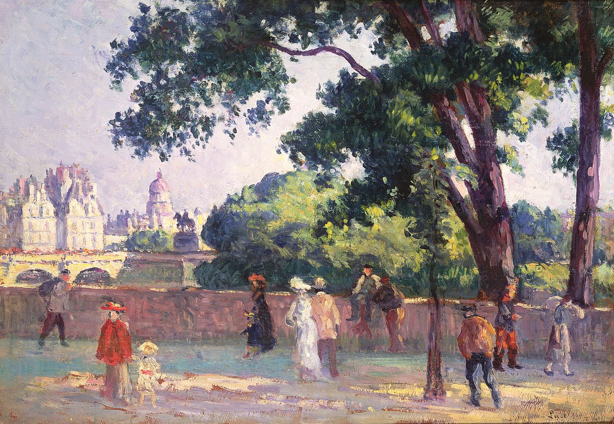 Quai de Institut og Place Dauphine set fra Quai du Louvre, 1904 af Maximilien Luce