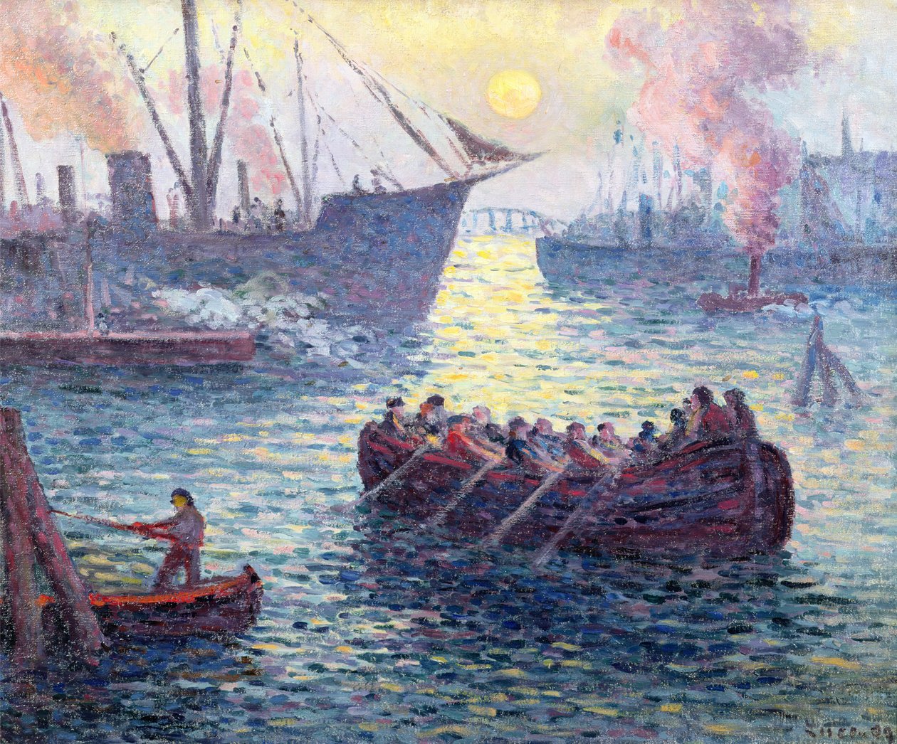Rotterdam, havnen, 1907 af Maximilien Luce