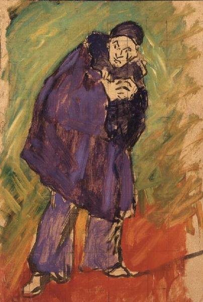 Studie af en pjerrot for Mevisto, 1891 (olie på firkantet papir lagt ned på lærred) af Maximilien Luce