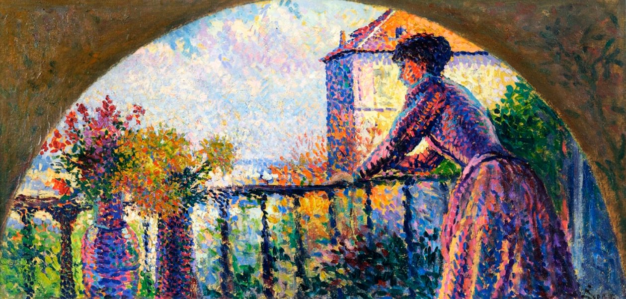 Kunstnerens hustru, Rue Cortot, Paris, 1893 af Maximilien Luce