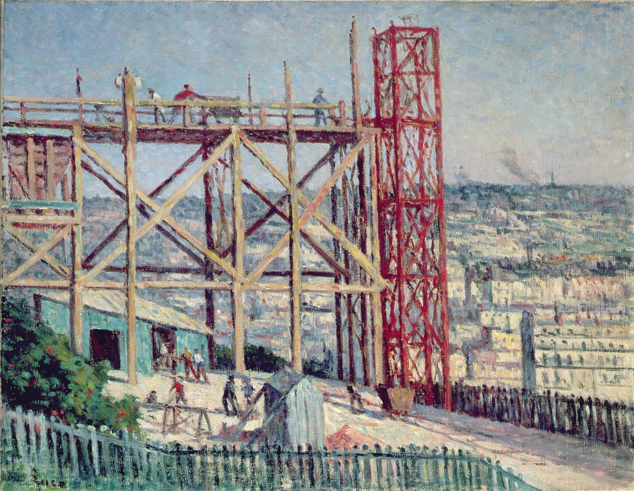 Opførelsen af Sacre Coeur, ca. 1900 af Maximilien Luce