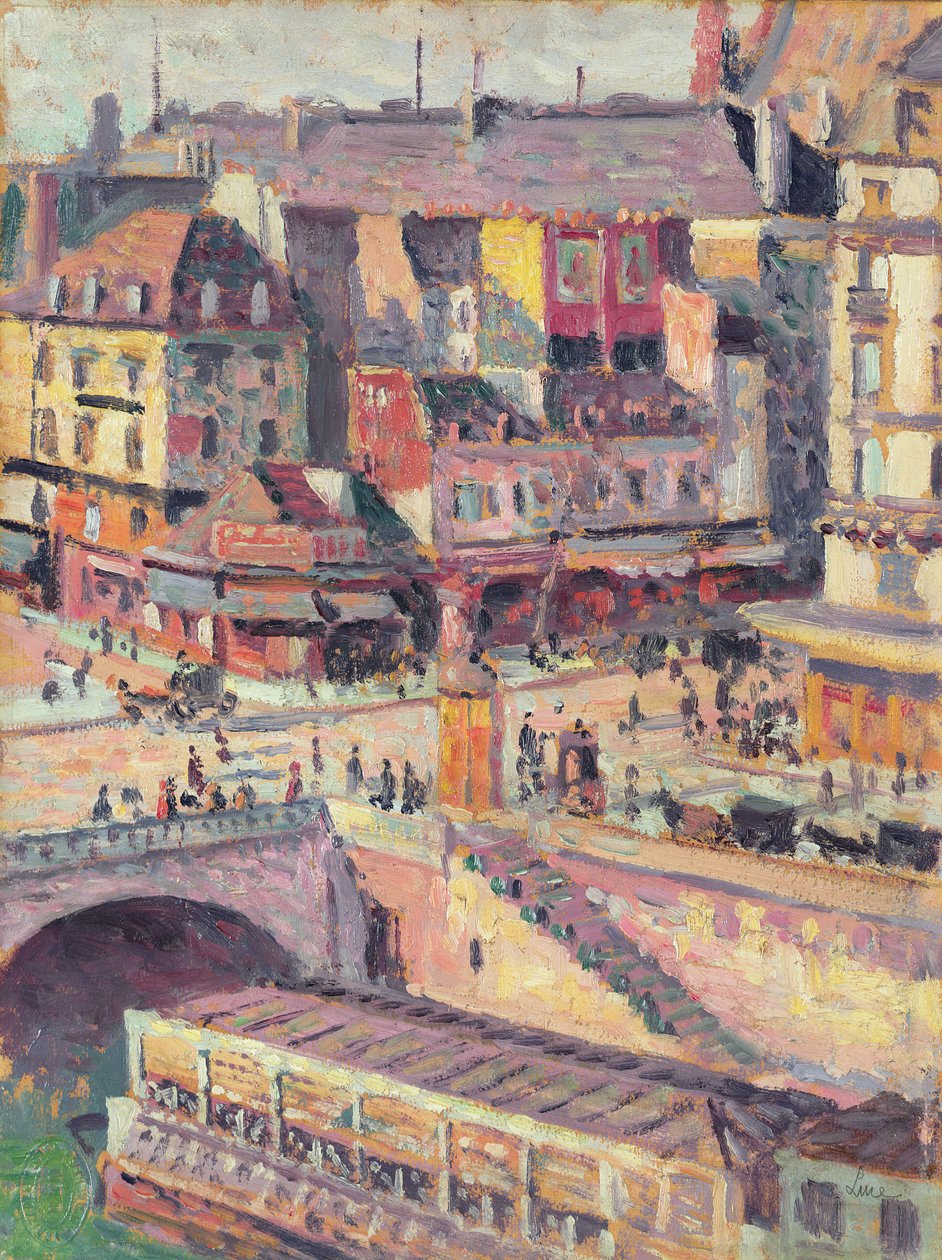 Pont Saint-Michel og Quai des Orfevres, Paris, ca. 1900-03 af Maximilien Luce
