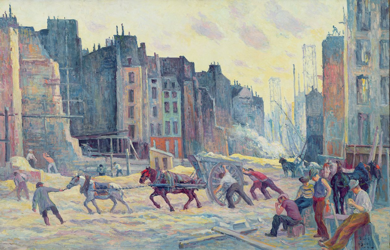 Arbejde i Rue Reaumur, 1906-08 af Maximilien Luce