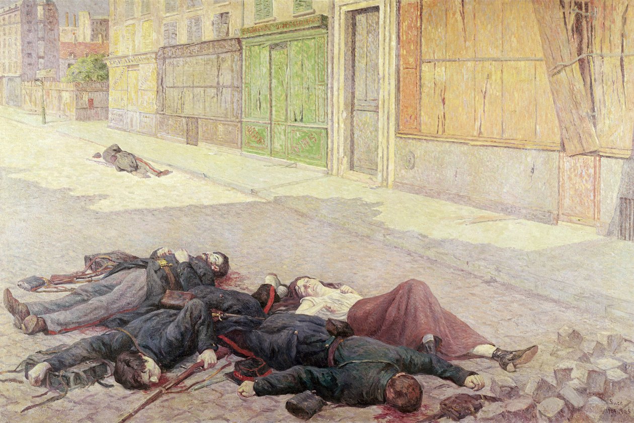 En gade i Paris i maj 1871 eller, Kommunen, 1903-05 af Maximilien Luce