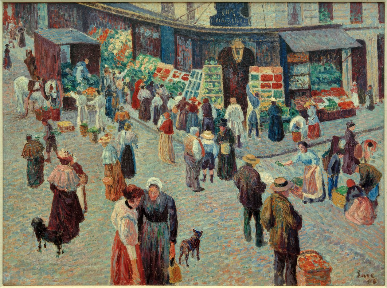 Købmand, Rue des Abbesses af Maximilien Luce