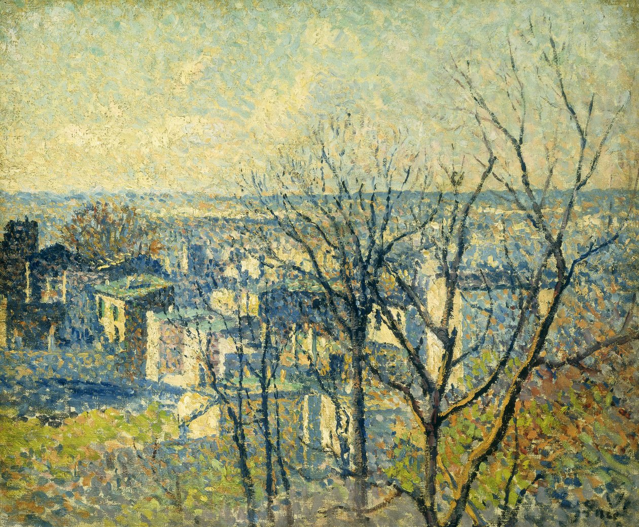 Fra Tagene; Sur les Toits, 1890-95 af Maximilien Luce