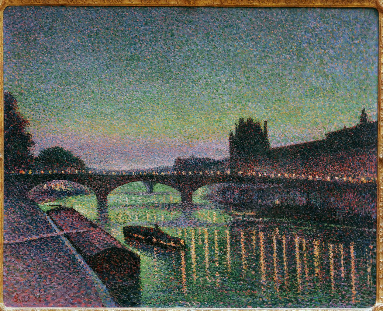 Louvre og Karrusselbroen, Night Effect af Maximilien Luce