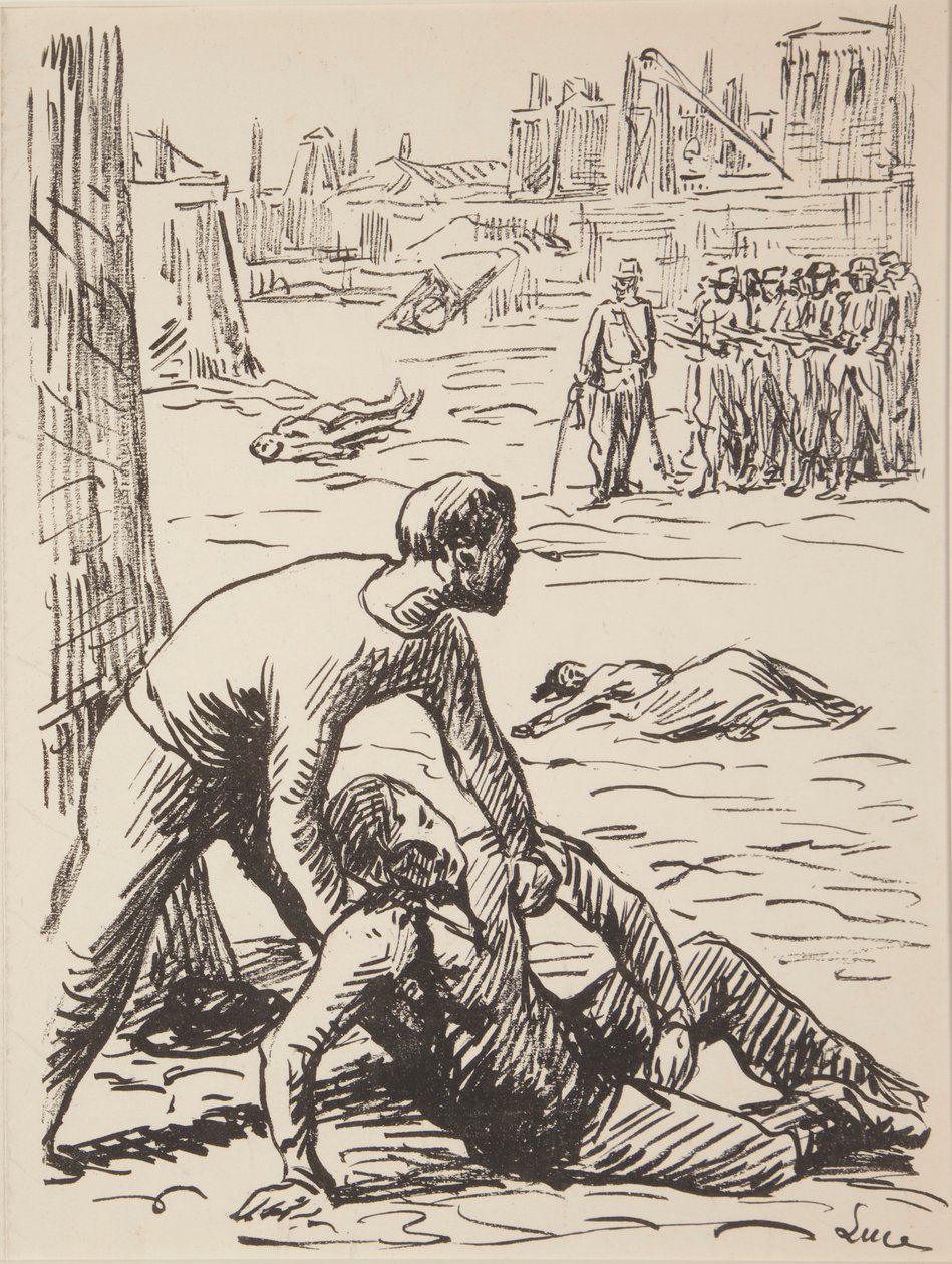 Ni navnløse aftryk af politiske emner af Maximilien Luce