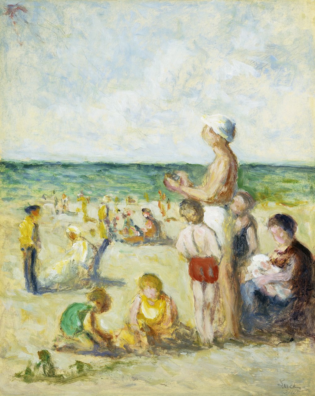 På stranden i Normandiet; På stranden i Normandiet, ca. 1930 af Maximilien Luce