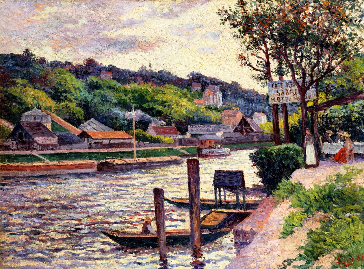 Outdoor Cafe on the Banks of the Oise, 1897 af Maximilien Luce