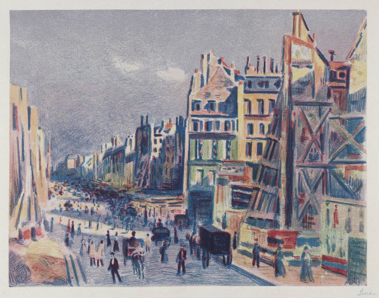 Gennembruddet af Rue Réaumur, Paris af Maximilien Luce